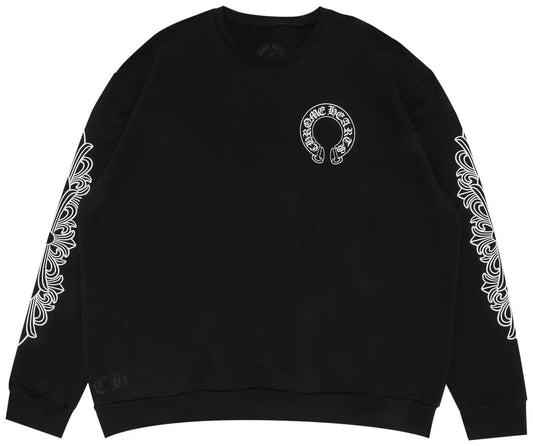 Chrome Hearts Horseshoe Logo Crewneck Sweatshirt Black