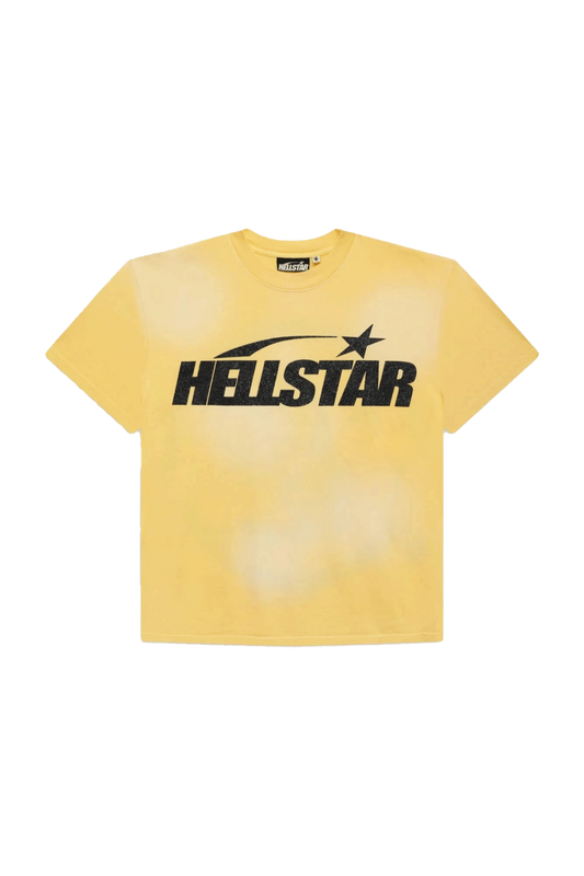 Hellstar Classic Black Glitter Tee Yellow - Qualité Los Angeles