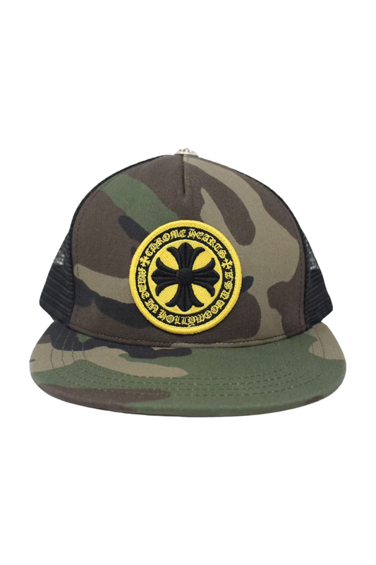 Chrome Hearts Cross Plus Camo Trucker Hat Black - Qualité Los Angeles