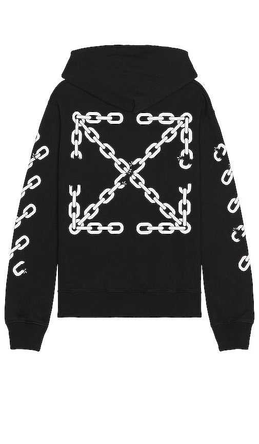 OFF-WHITE Chain Arrow Slim Zip Hoodie Black