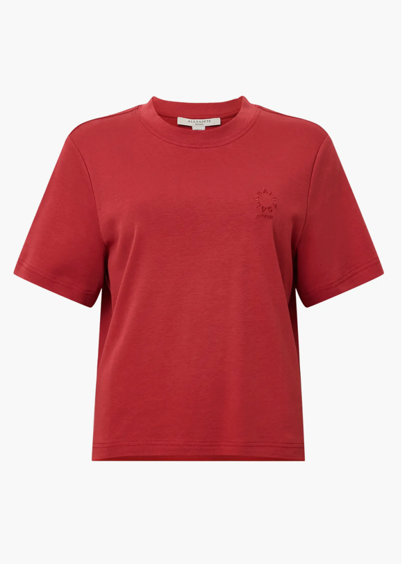 AllSaints Lisa Cotton Crewneck T-Shirt Burnt Brick Red
