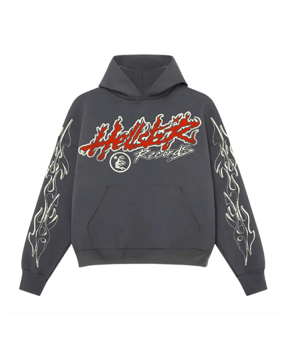 Hellstar Records Tour Hoodie Faded Black - Qualité Los Angeles