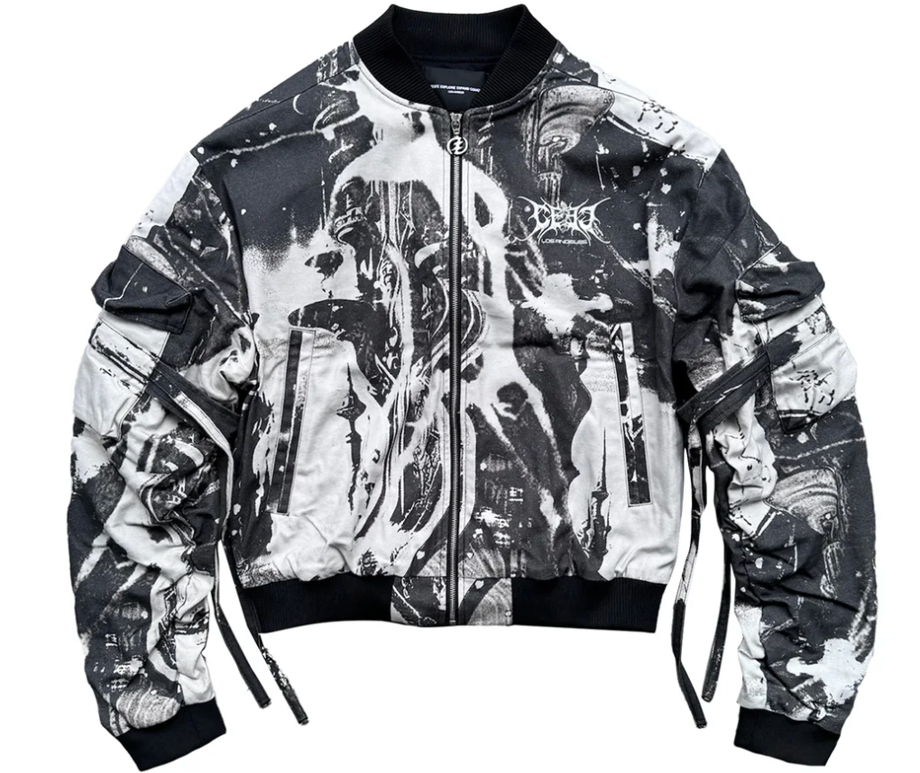 C.E.E.C. Rave Planet Bomber Jacket Black/White - Qualité Los Angeles
