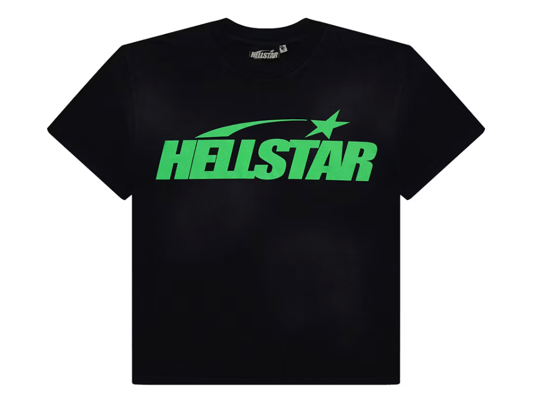 Hellstar Classic T-shirt (Regular Print) Black/Green - Qualité Los Angeles