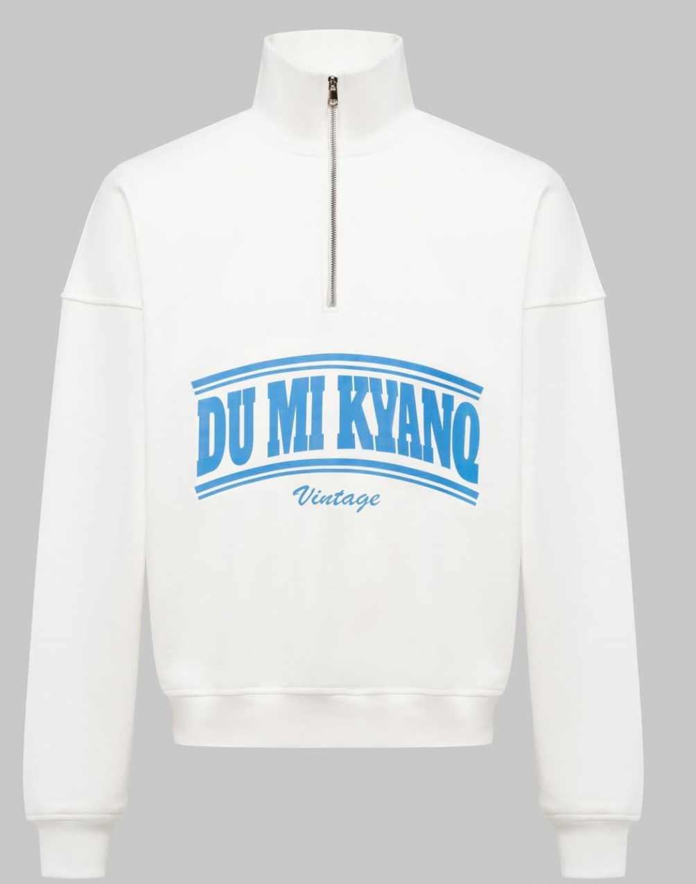 Du Mi Kyanq Vintage Quarter-Zip White/Blue - Qualité Los Angeles