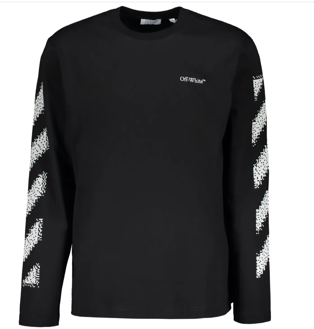 Off-White Pixel Diagonal Skate Long Sleeve T-Shirt