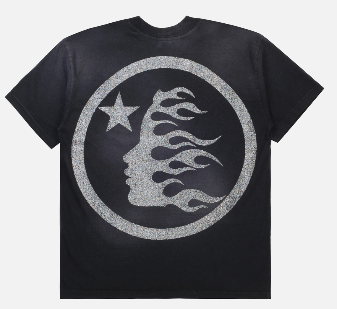 Hellstar Glitter Sport Logo Tee Vintage Grey