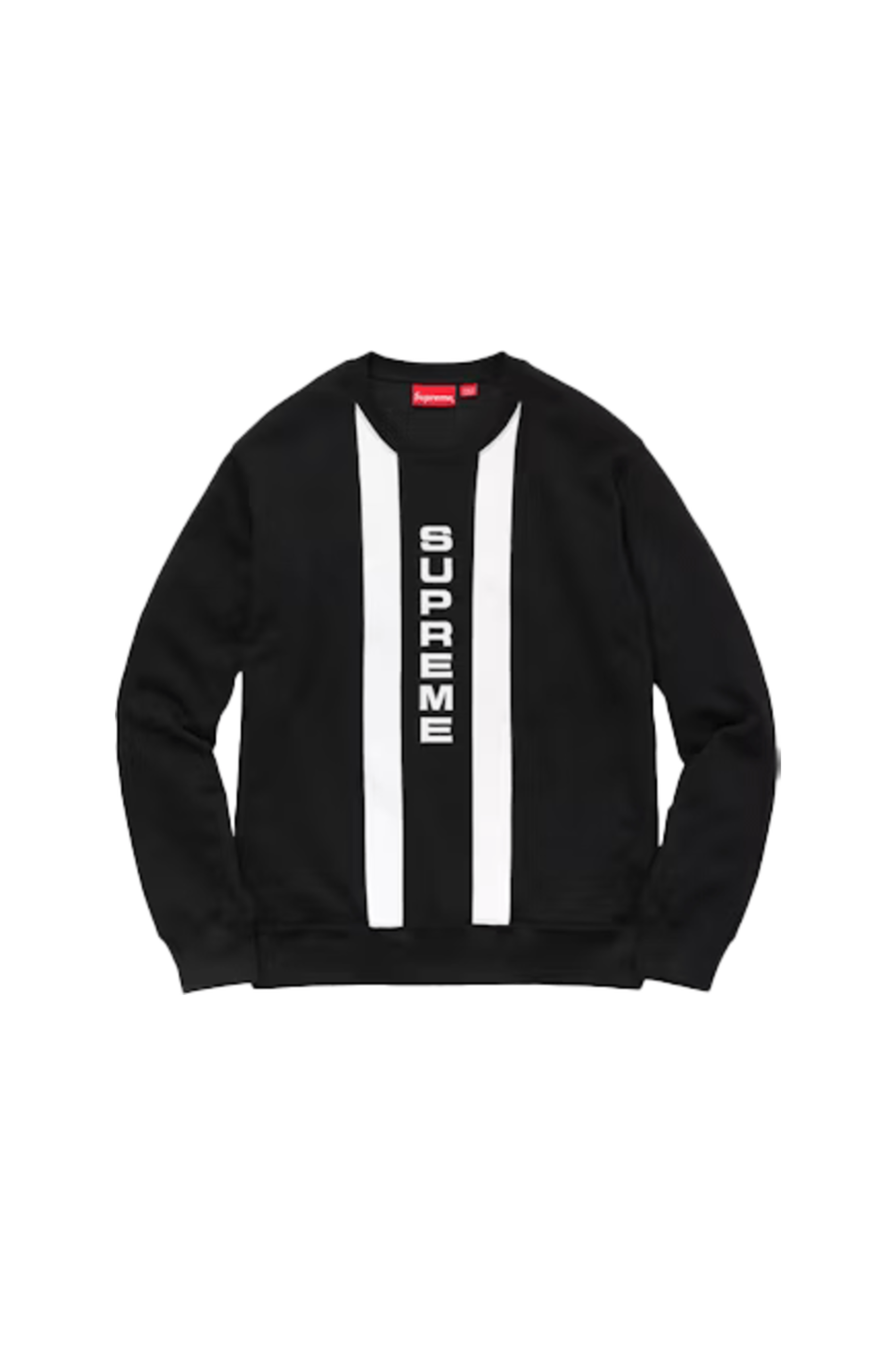 Supreme Vertical Logo Panel Crewneck Black - Qualité Los Angeles
