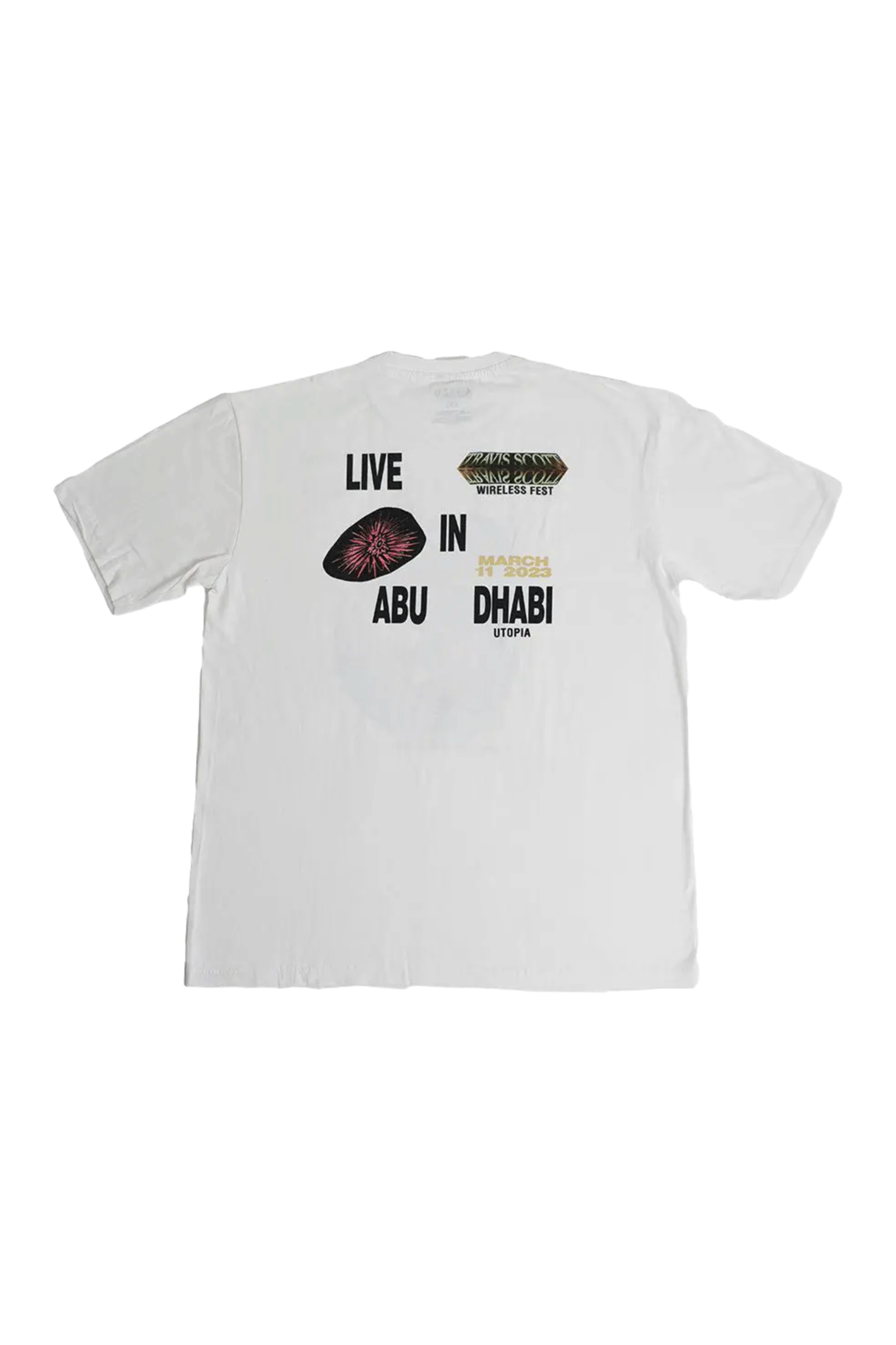Travis Scott Abu Dhabi Tee White - Qualité Los Angeles