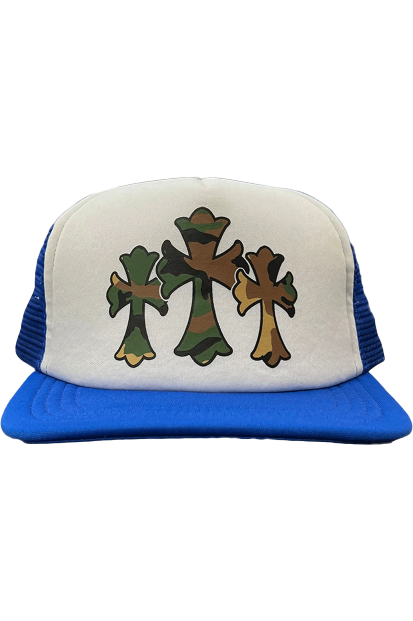 Chrome Hearts Triple Cross Camo Trucker Hat Blue - Qualité Los Angeles
