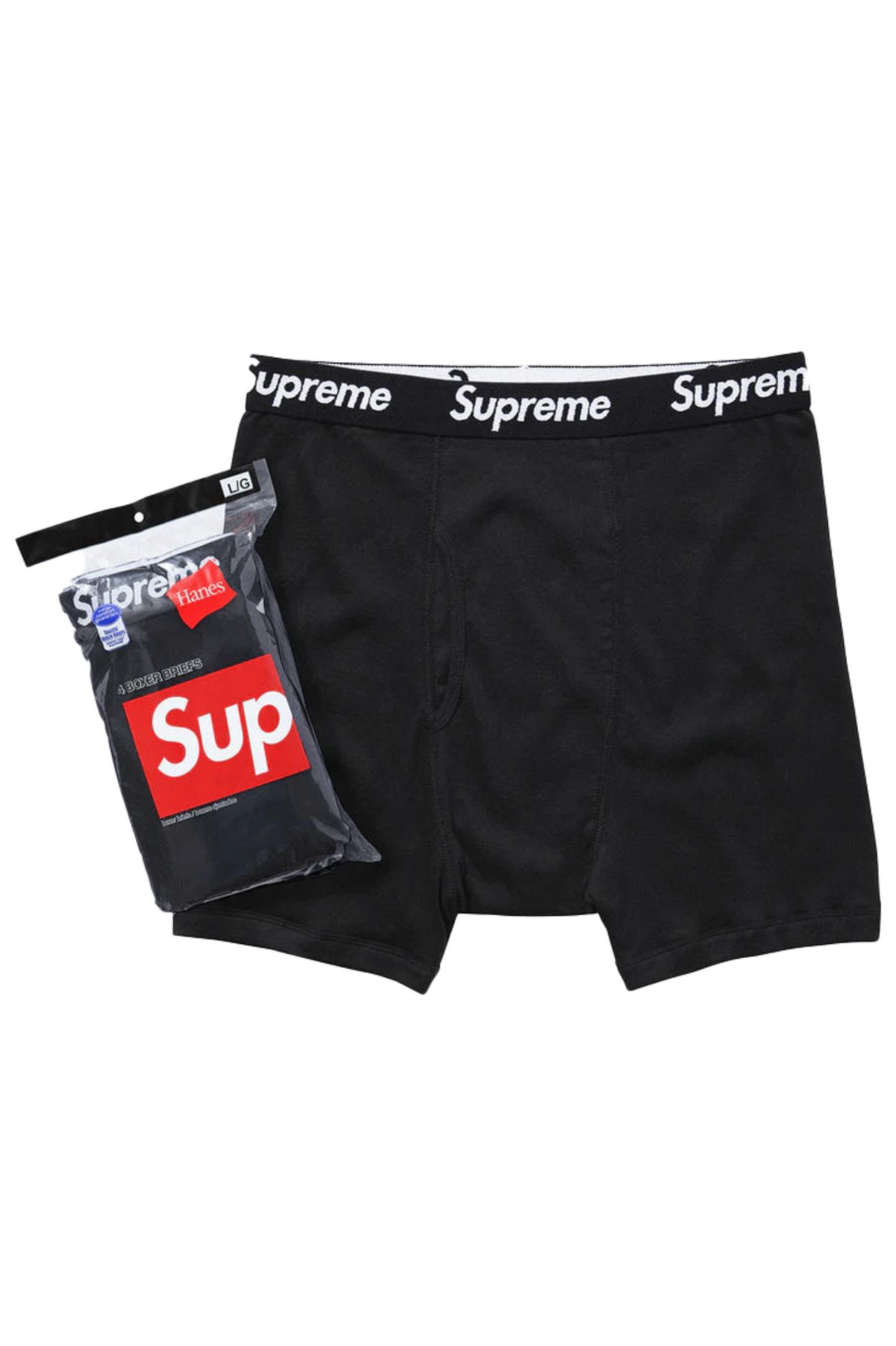 Supreme Hanes Boxer Briefs 4 Pack Black