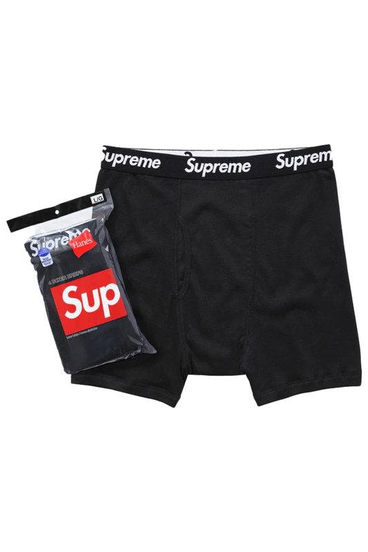 Supreme Hanes Boxer Briefs 4 Pack Black - Qualité Los Angeles