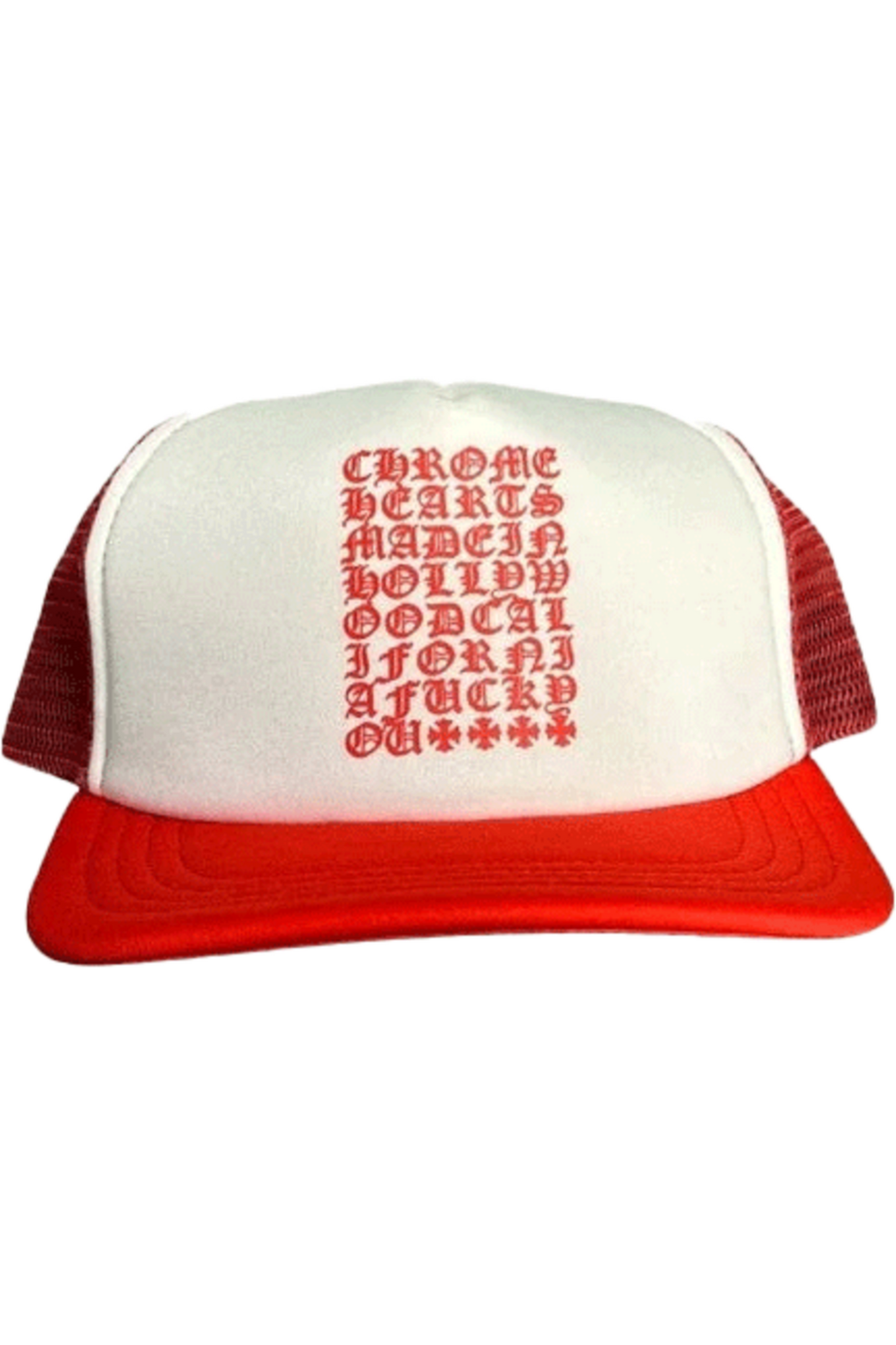 Chrome Hearts Eyechart Trucker Hat Red