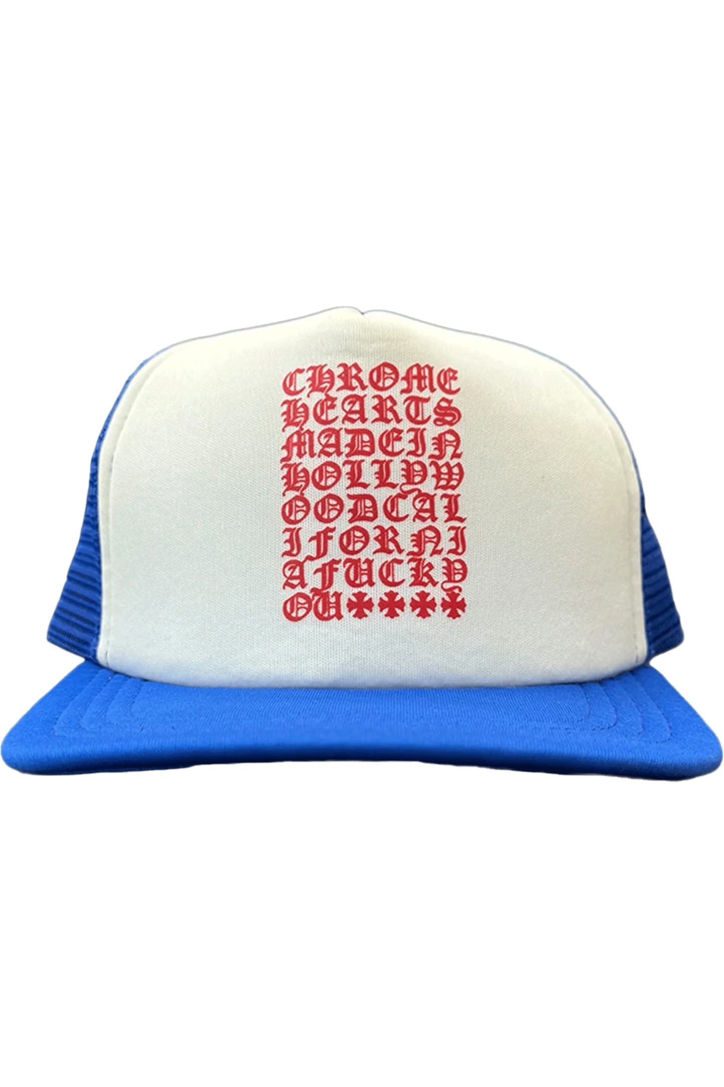 Chrome Hearts Eyechart Trucker Hat Blue