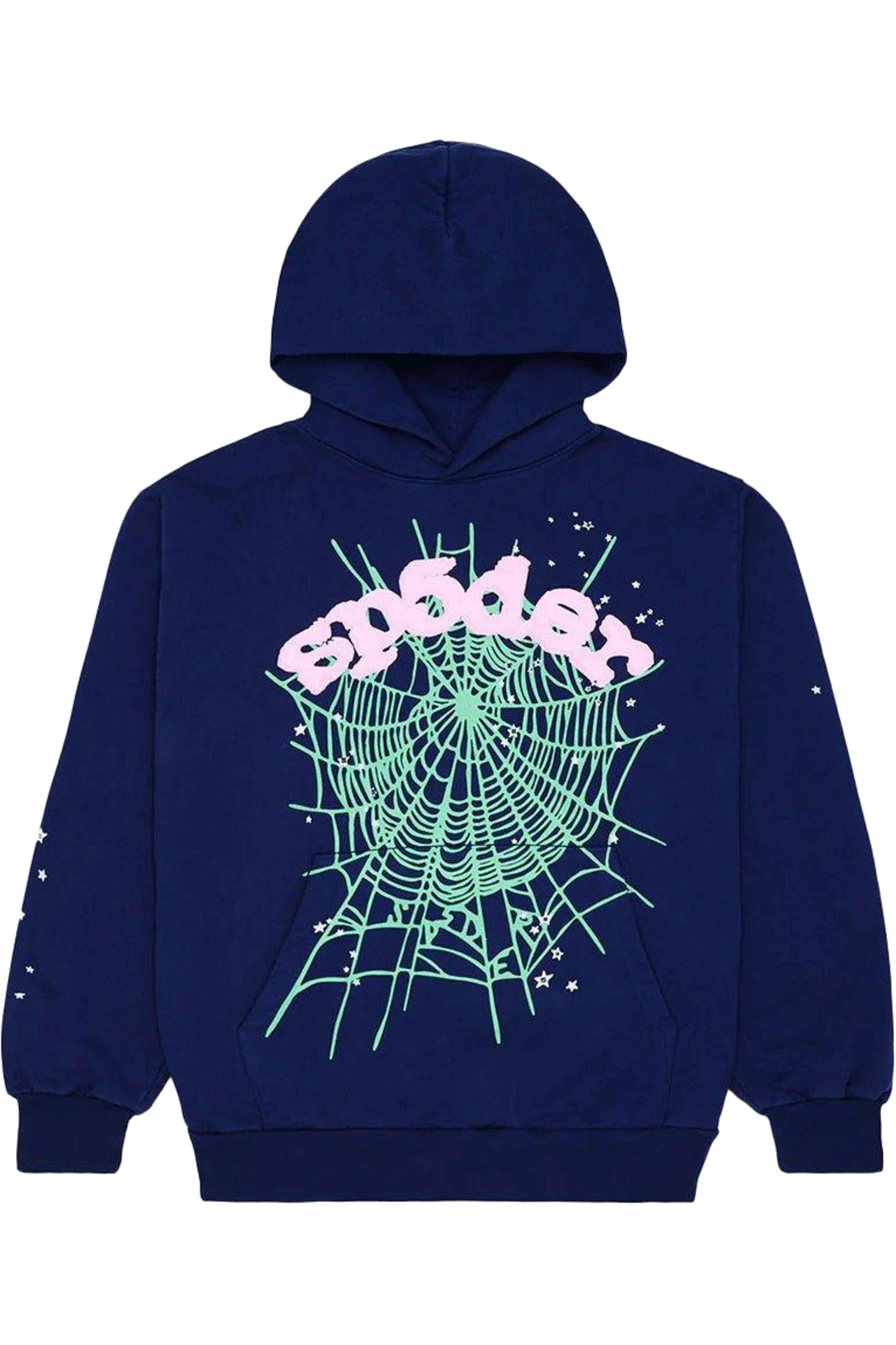 Sp5der OG Web Hoodie Navy/Pink