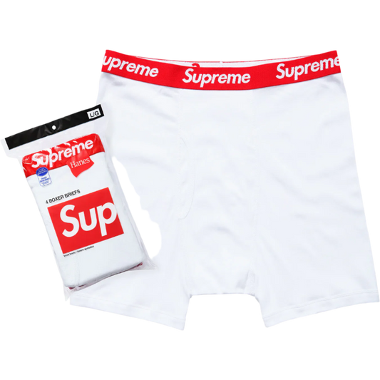 Supreme Hanes Boxer Briefs 4 Pack White - Qualité Los Angeles