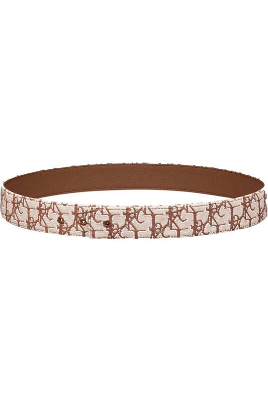 Dior x Cactus Jack Oblique Jacquard Belt Strap 'Coffee/Beige' - Qualité Los Angeles