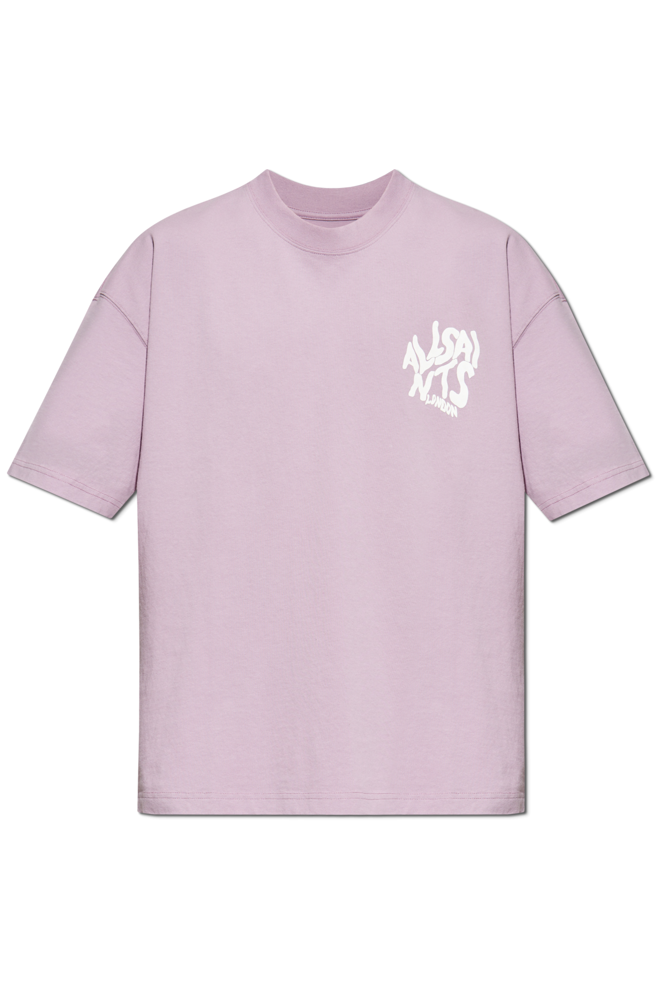 AllSaints Orlando SS Crew Ashed Purple Shirt