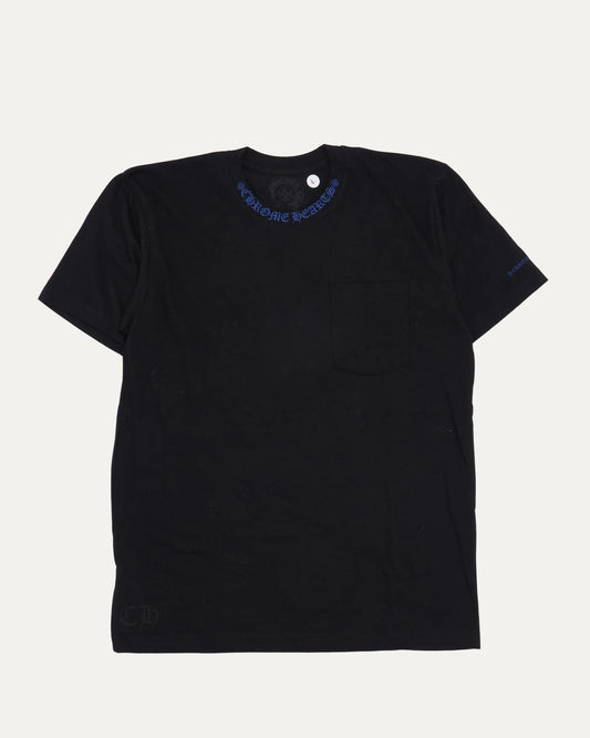 Chrome Hearts Neck Logo Pocket T-Shirt Black/Blue