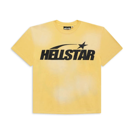 Hellstar Classic Black Glitter Tee Yellow