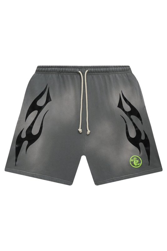 Hellstar Flame Shorts Grey - Qualité Los Angeles