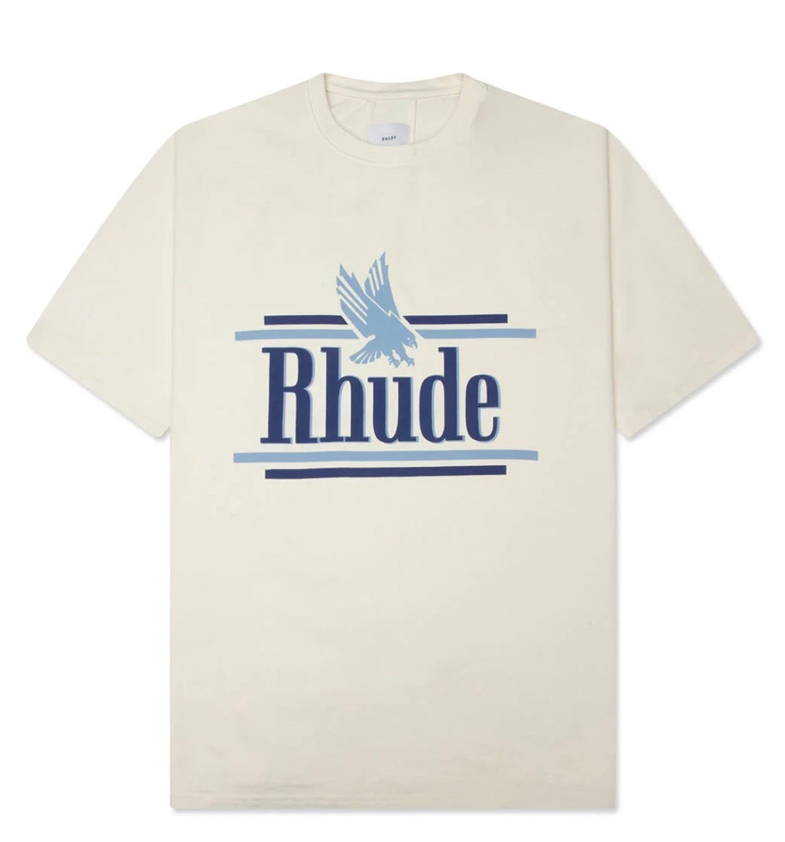 RHUDE ROSSA TEE - VINTAGE WHITE/BLUE