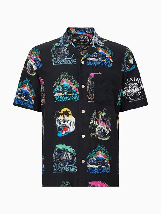 AllSaints Black Gnar Short Sleeve Shirt