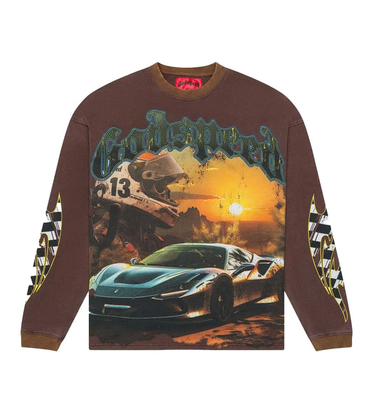 Godspeed Sunset Drift L/S Tee Brown Wash