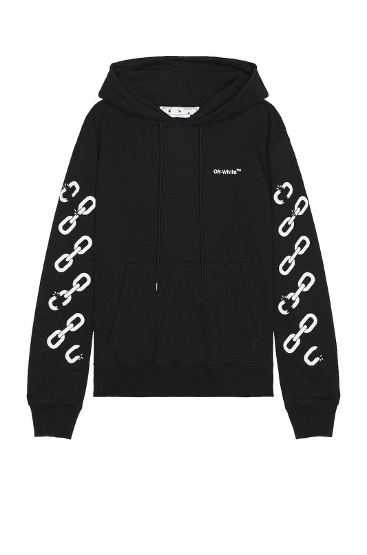 OFF-WHITE Chain Arrow Slim Zip Hoodie Black