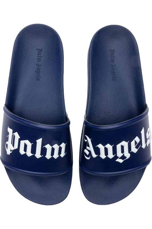 Palm Angels Pool Slides Navy/White