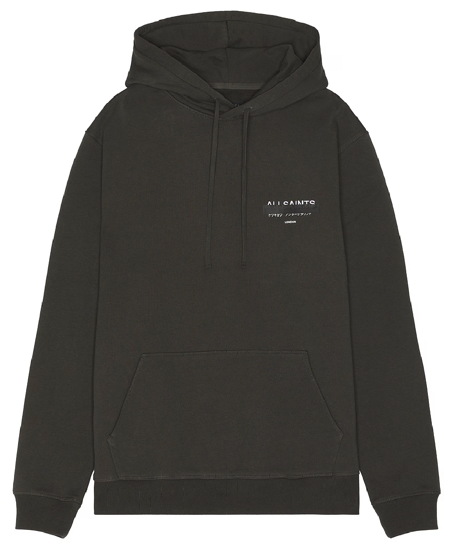 AllSaints Redact Pullover Embroidered Logo Hoodie