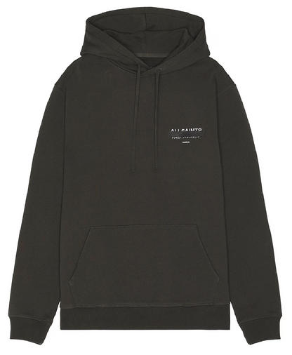AllSaints Redact Pullover Embroidered Logo Hoodie