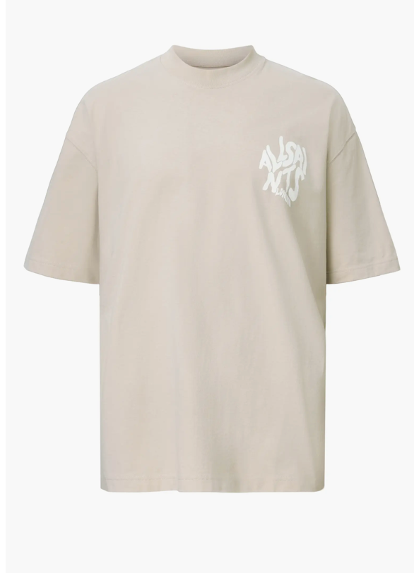 AllSaints Orlando SS Crew T-Shirt Feather Taupe