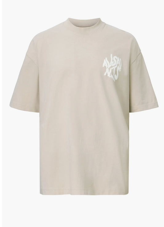 AllSaints Orlando SS Crew T-Shirt Feather Taupe
