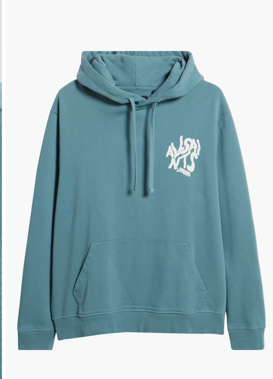 AllSaints Orlando Logo Graphic Hoodie Eris Blue