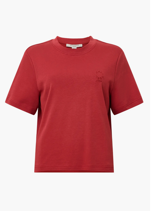 AllSaints Lisa Cotton Crewneck T-Shirt Burnt Brick Red