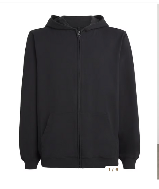 SKIMS Jersey Lounge Zip-Up Hoodie Black