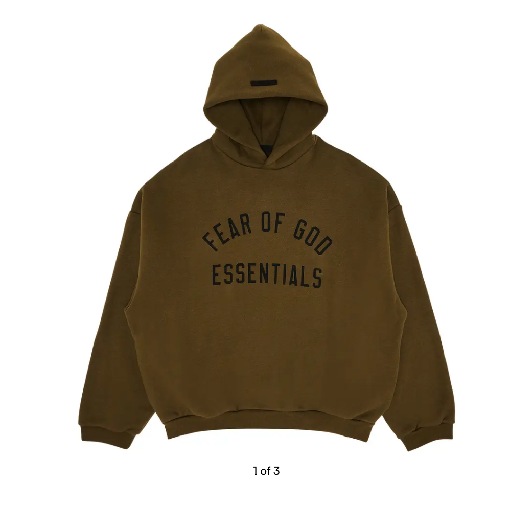 Fear of God Essentials Fleece Hoodie 'Olive' - Qualité Los Angeles