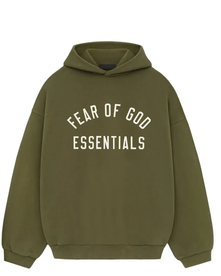 Fear of God Essentials Fleece Hoodie 'Military' - Qualité Los Angeles