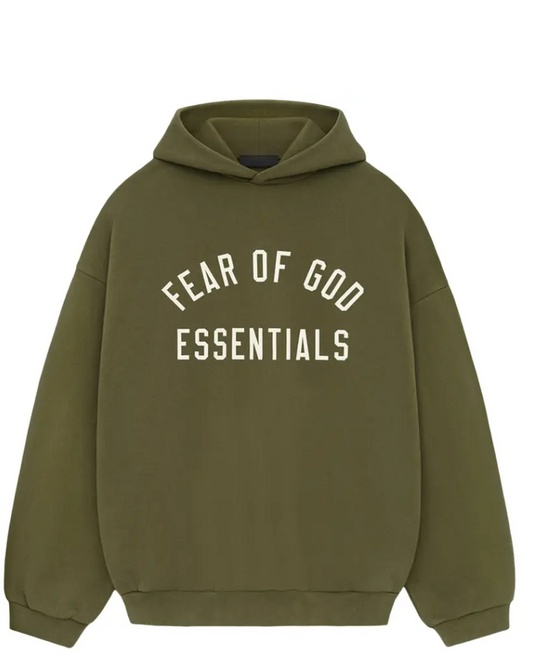 Fear of God Essentials Fleece Hoodie 'Military' - Qualité Los Angeles