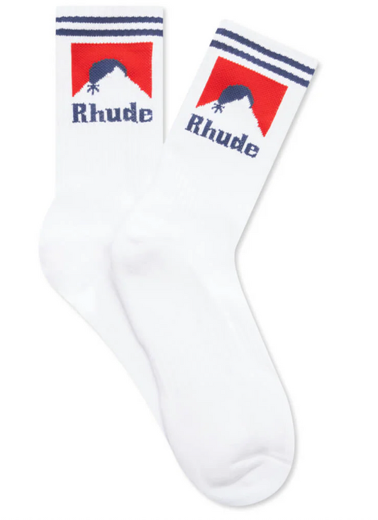 Rhude Moonlight Sock 'White/Red/Blue' - Qualité Los Angeles
