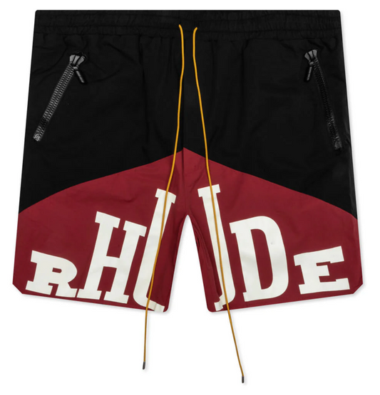 Rhude Yachting Short 'Black/Maroon' - Qualité Los Angeles