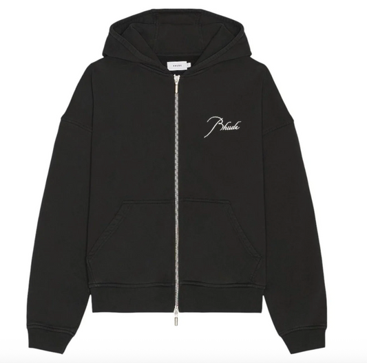 Rhude Classique Zip Up Hoodie Black - Qualité Los Angeles