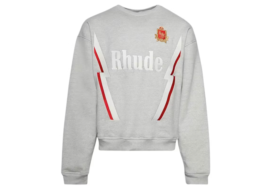Rhude Lightning Crewneck Grey - Qualité Los Angeles