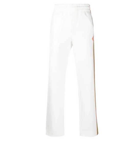 CASABLANCA LOOPBACK JERSEY SIDE STRIPE TRACKSUIT BOTTOM "WHITE" - Qualité Los Angeles