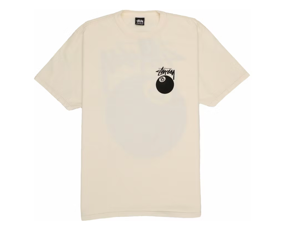 Stussy 8 Ball Pigment Dyed Tee Natural - Qualité Los Angeles