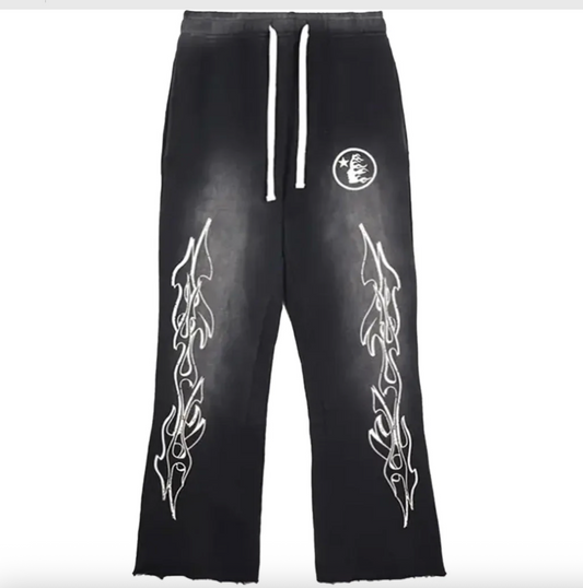 HELLSTAR STUDIOS "RACER" FLARE SWEATPANTS BLACK - Qualité Los Angeles