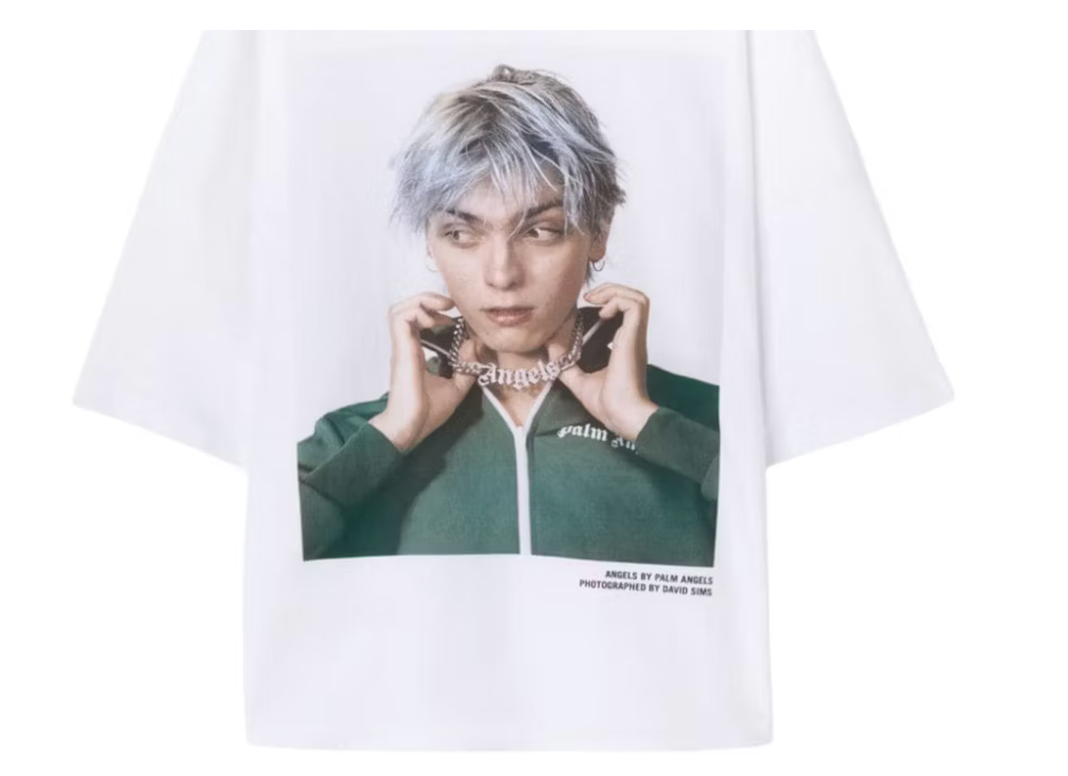 Palm Angels Angels By Palm Angels Loose T-Shirt White/Green - Qualité Los Angeles