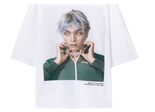 Palm Angels Angels By Palm Angels Loose T-Shirt White/Green - Qualité Los Angeles