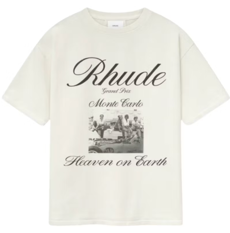 Rhude Heaven On Earth T-shirt Vintage White - Qualité Los Angeles